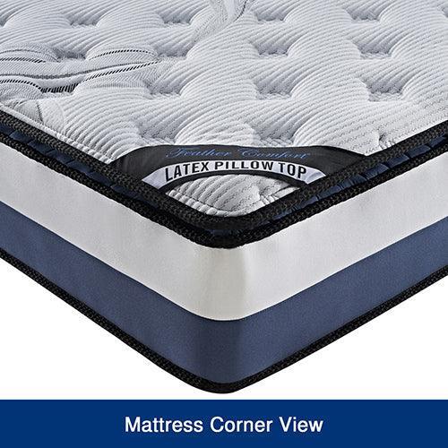 King Single Mattress Latex Pillow Top Pocket Spring Foam Medium Firm Bed - John Cootes