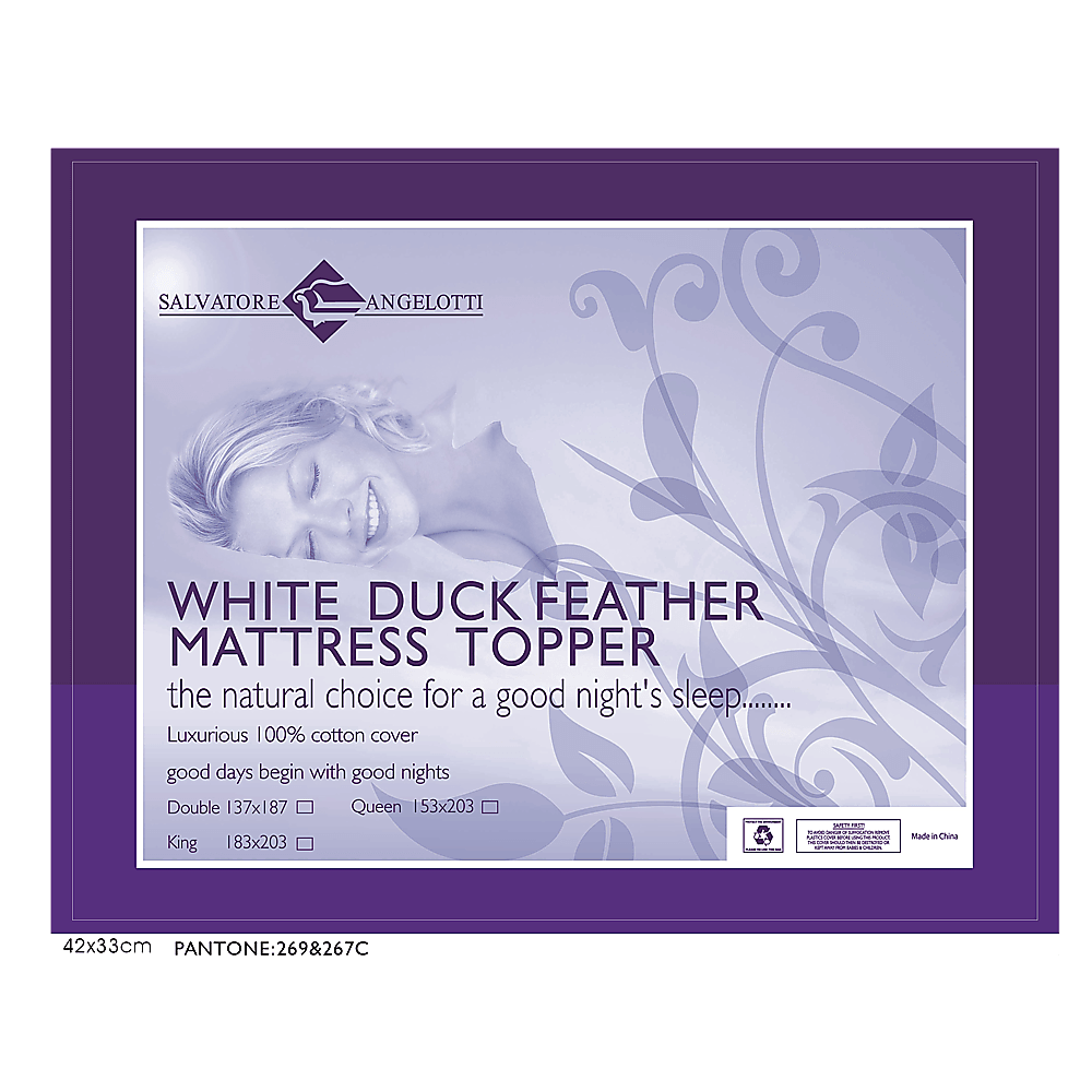 King Single Mattress Topper - 100% Duck Feather - John Cootes