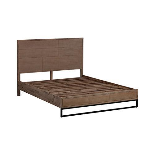 King size Bed Frame Solid Wood Acacia Veneered Bedroom Furniture Steel Legs - John Cootes