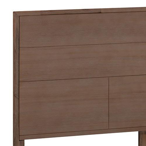 King size Bed Frame Solid Wood Acacia Veneered Bedroom Furniture Steel Legs - John Cootes