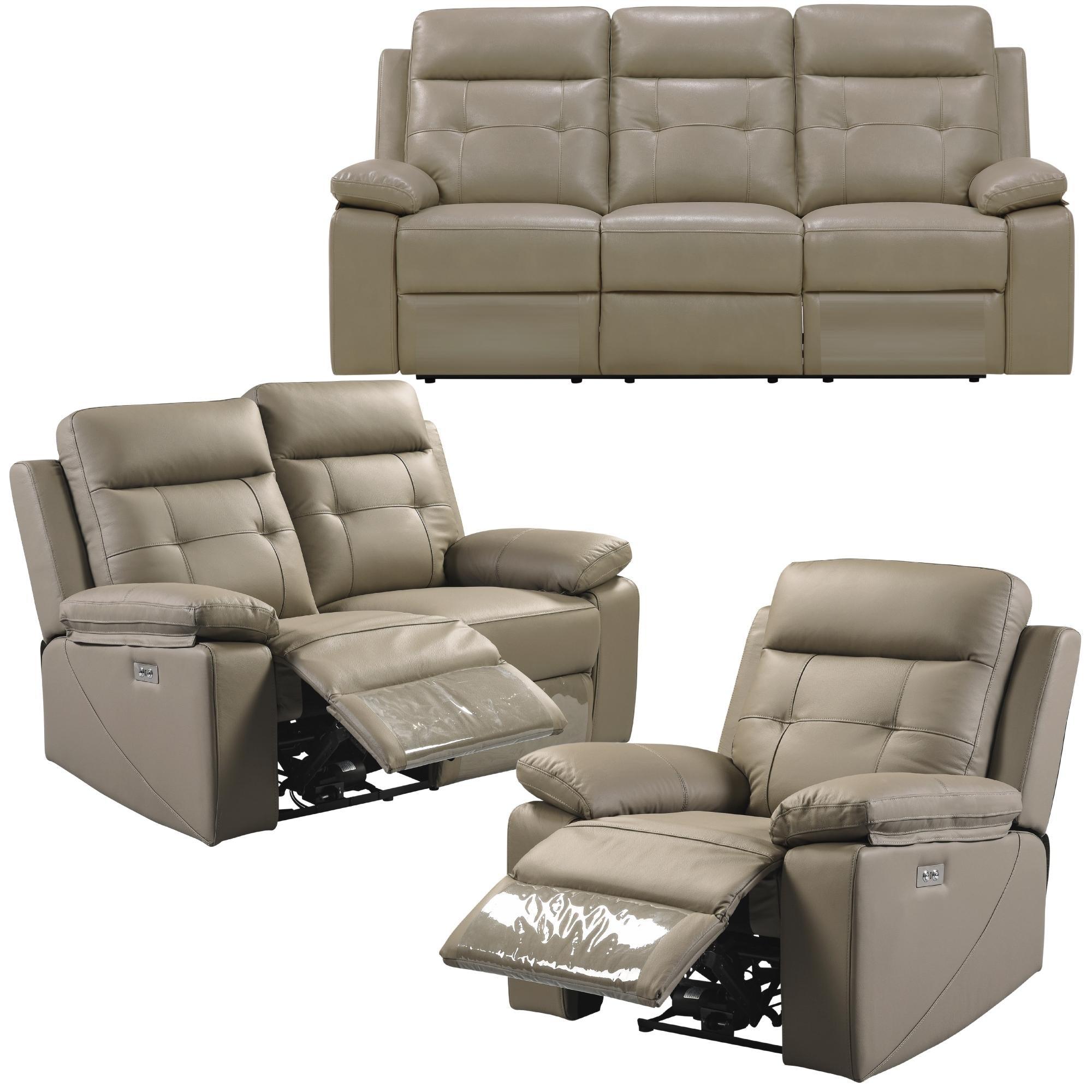 Kingsman 3+2+1 Seater Electric Recliner Sofa Genuine Leather Home Theater Lounge - John Cootes