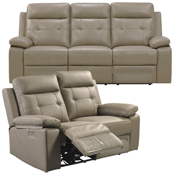 Kingsman 3 + 2 Seater Electric Recliner Sofa Genuine Leather Home Theater Lounge - John Cootes