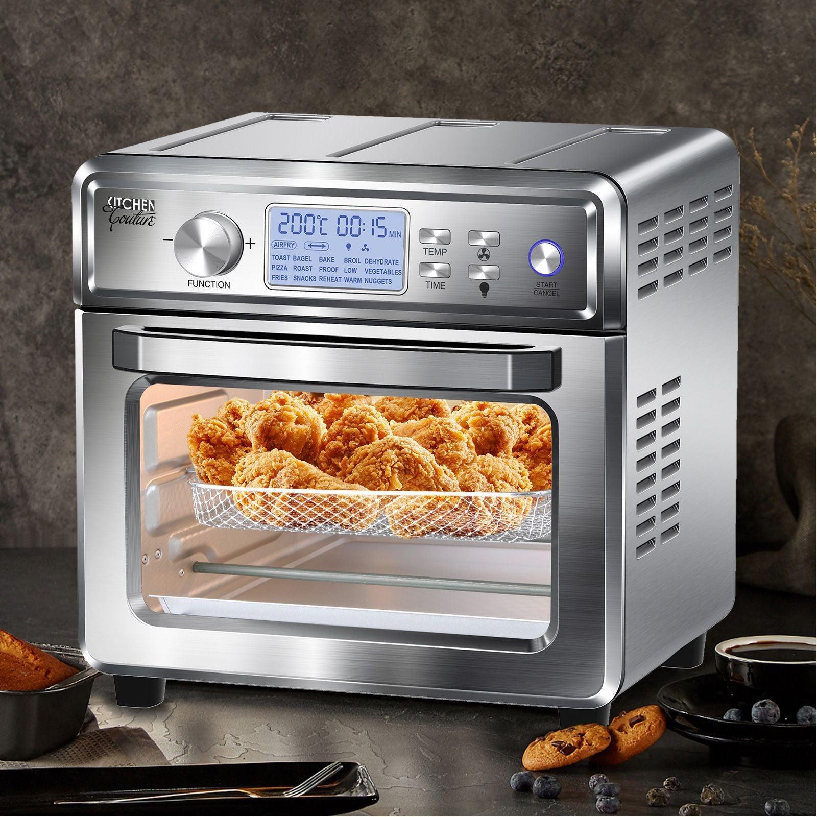 Kitchen Couture 24 Litre Air Fryer Multifunctional LCD Digital Display Silver - John Cootes