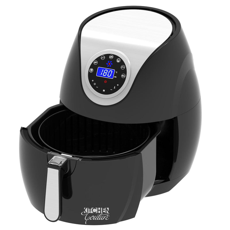 Kitchen Couture Digital Air Fryer 7L LED Display Low Fat Healthy Oil Free Black - John Cootes