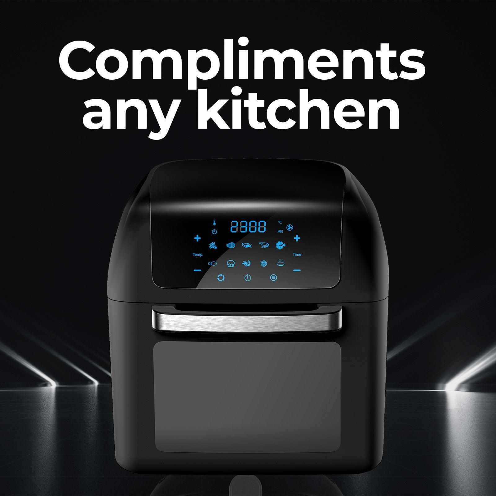 Kitchen Couture Healthy Options 13 Litre Air Fryer 10 Presets LCD Display Black 13 Litre Black - John Cootes