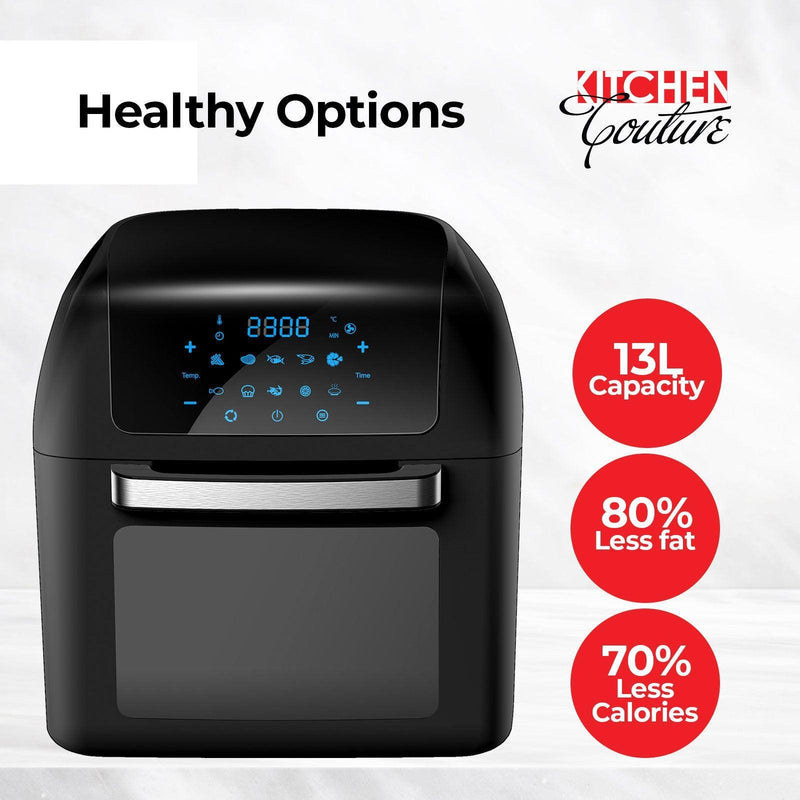 Kitchen Couture Healthy Options 13 Litre Air Fryer 10 Presets LCD Display Black 13 Litre Black - John Cootes