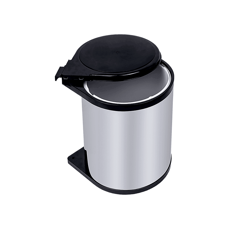 Kitchen Swing Pull Out Bin Stainless Steel Garbage Rubbish Waste Trash Can 14L - John Cootes