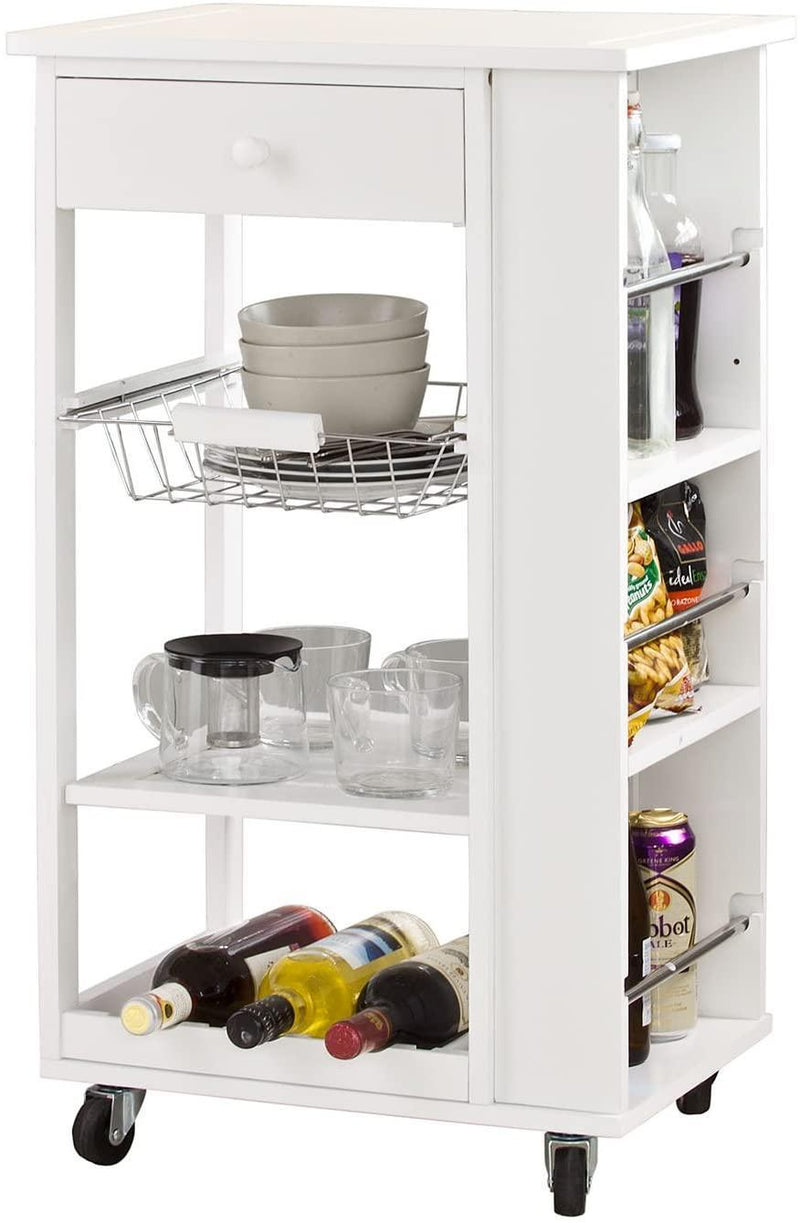 Kitchen Trolley with Wine Rack, Drawer and Shelf - John Cootes