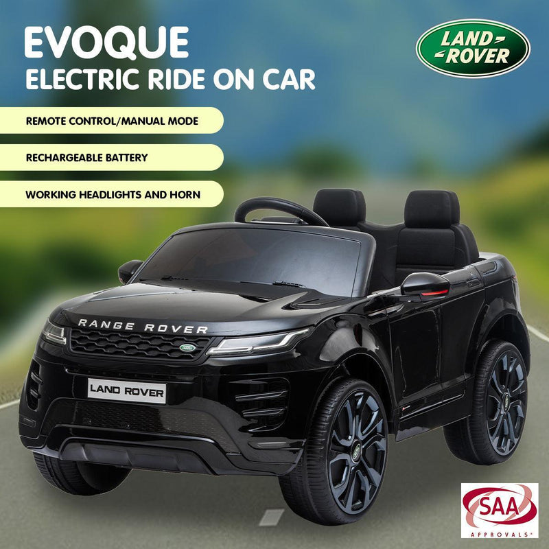 Land Rover Licensed Kids Electric Ride On Car Remote Control - Black - John Cootes
