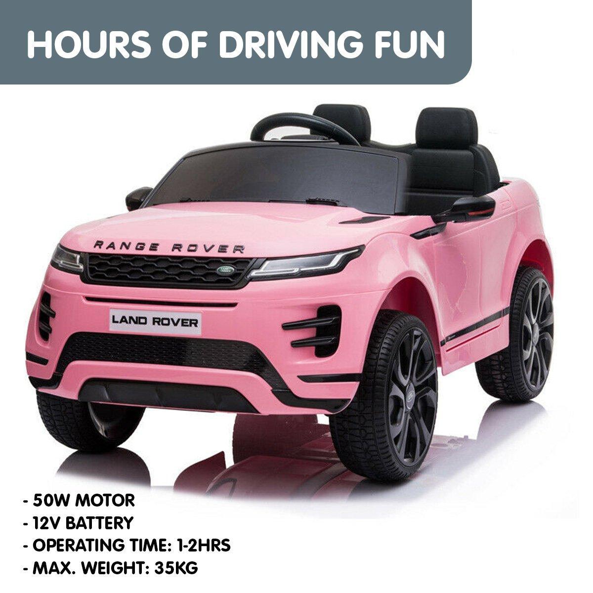 Land Rover Licensed Kids Electric Ride On Car Remote Control - Pink - John Cootes