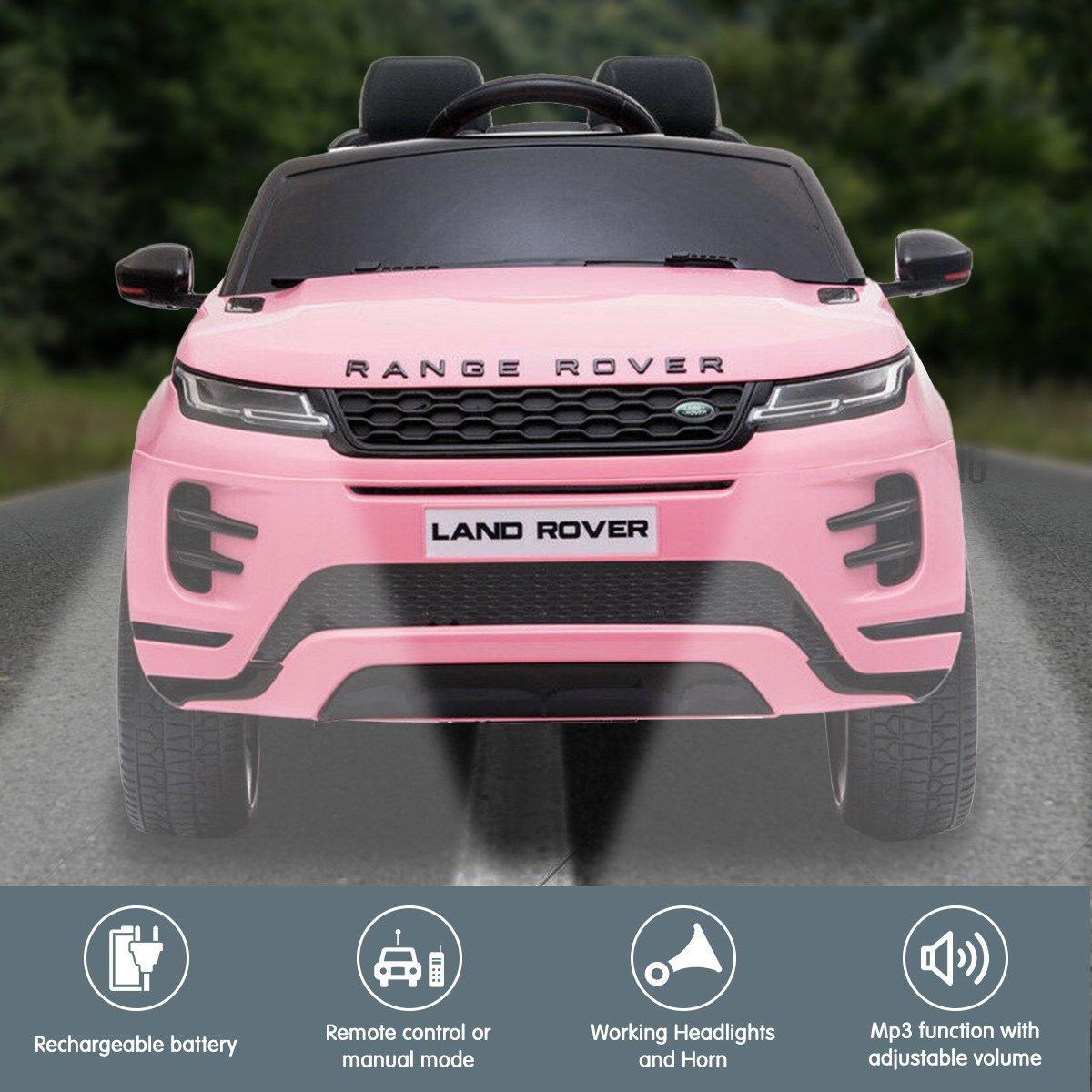 Land Rover Licensed Kids Electric Ride On Car Remote Control - Pink - John Cootes