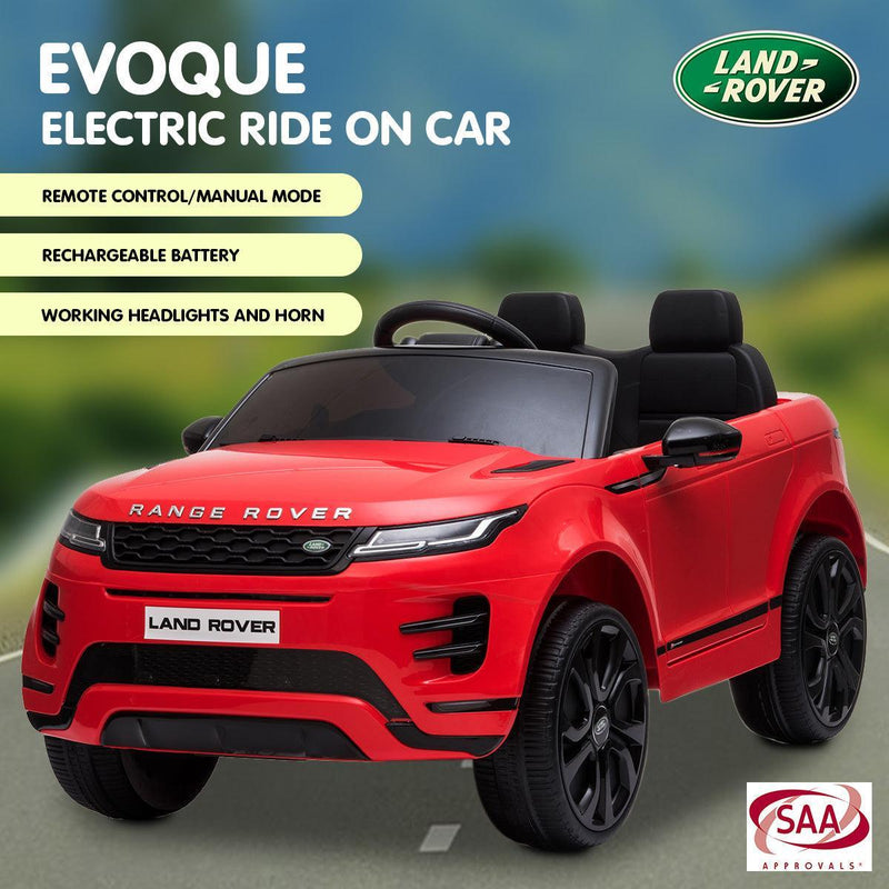 Land Rover Licensed Kids Electric Ride On Car Remote Control - Red - John Cootes