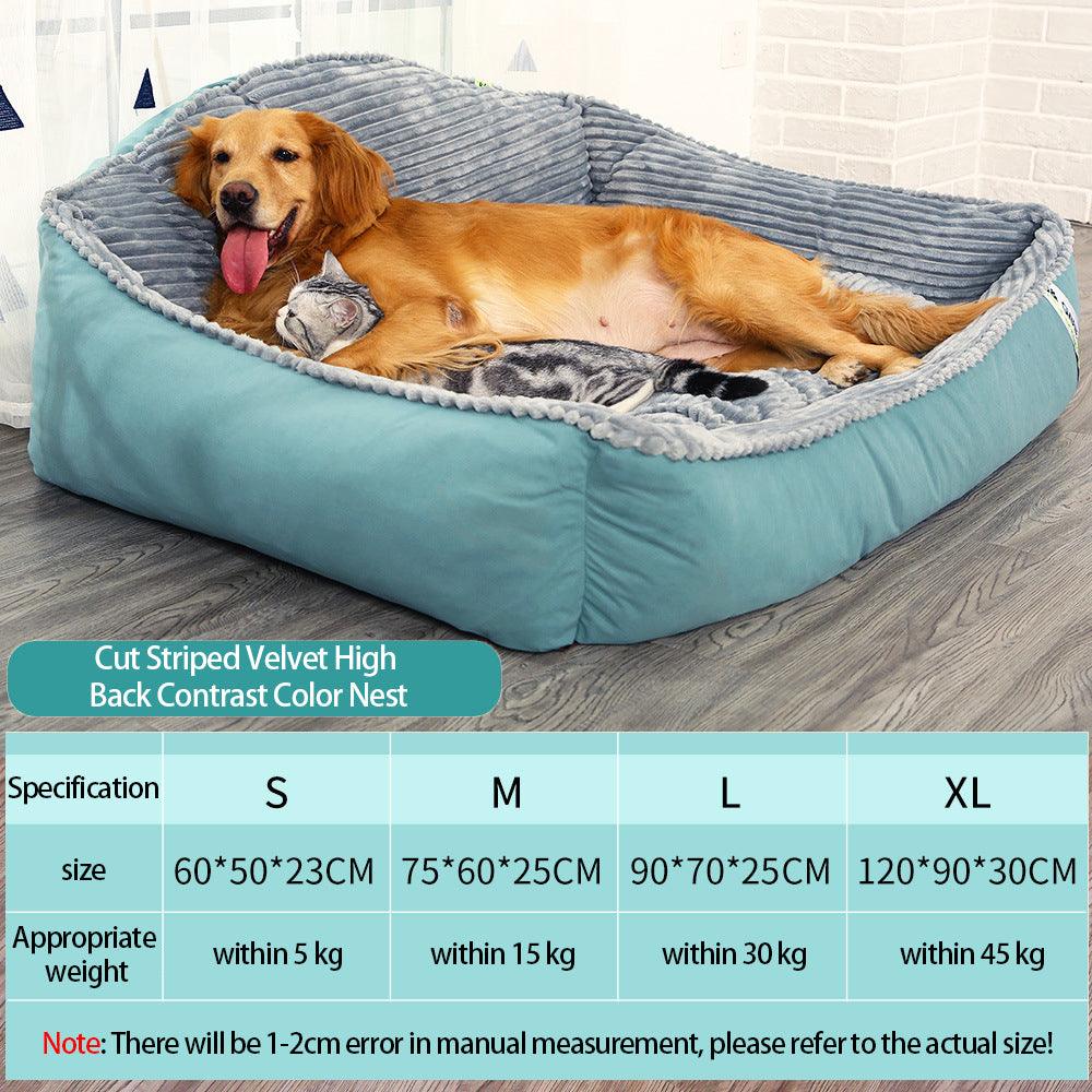 Large Pet Dog Bed Soft Warm Removable Washable High Back Mattress Puppy Mat XL - John Cootes