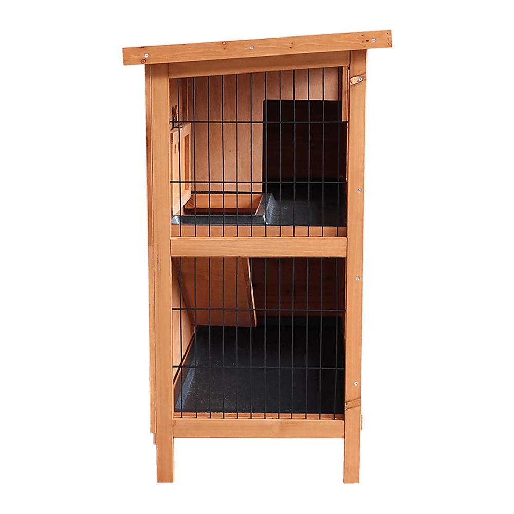 Large Rabbit Hutch with BASE Chicken Coop 2 Storey Guinea Pig Pet Cage House - John Cootes