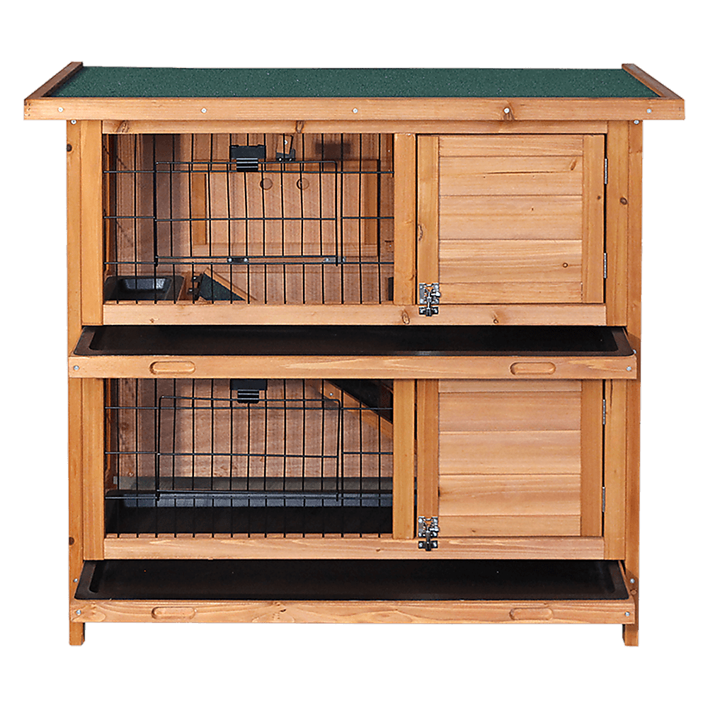 Large Rabbit Hutch with BASE Chicken Coop 2 Storey Guinea Pig Pet Cage House - John Cootes