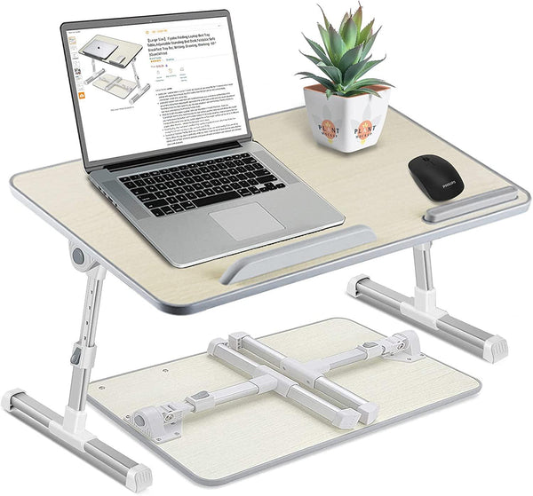 Large Size Folding and Adjustable Laptop Bed Tray Table for, Writing, Drawing and Working - 60 x 30 cm (White) - John Cootes