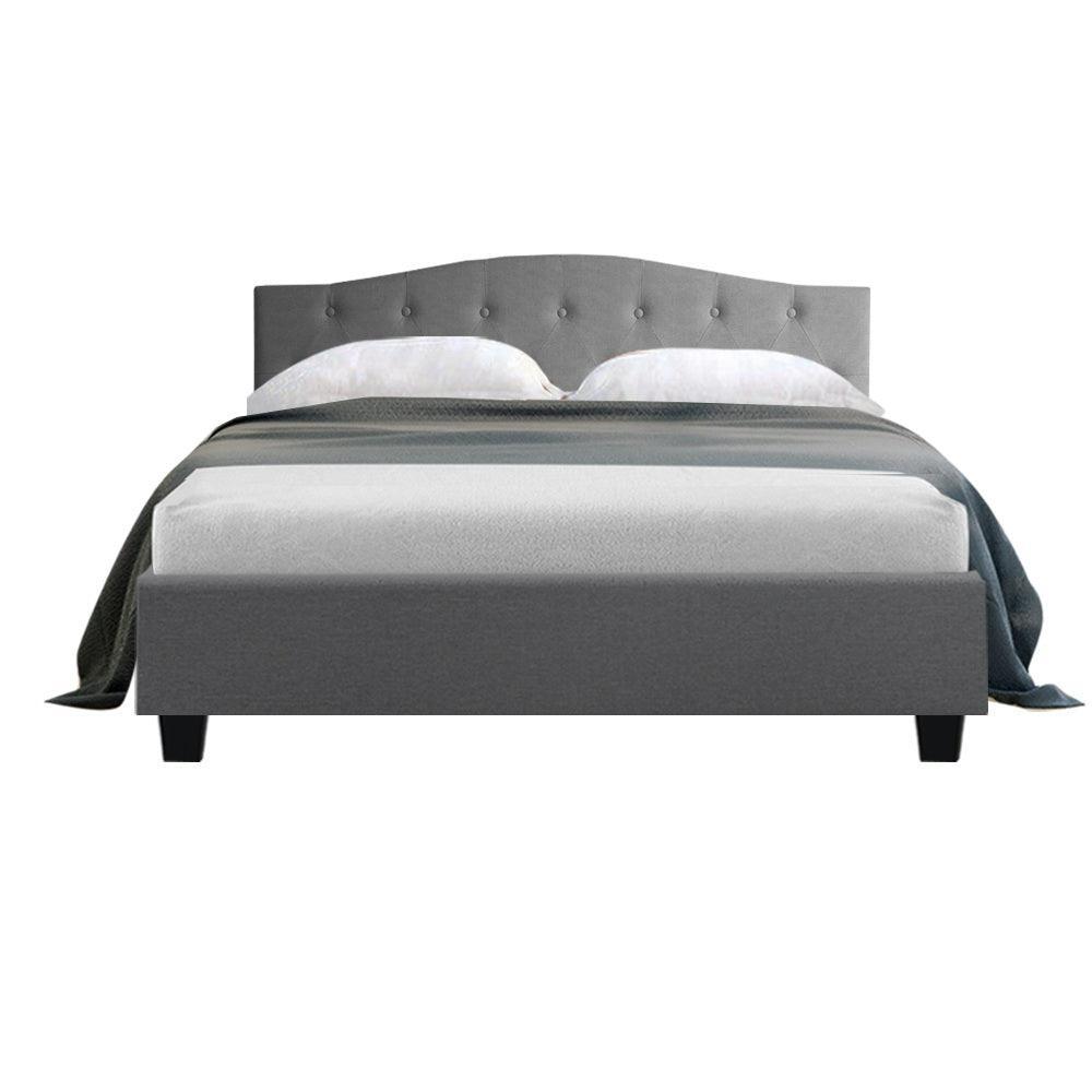 Lars Bed Frame Fabric - Grey Double - John Cootes