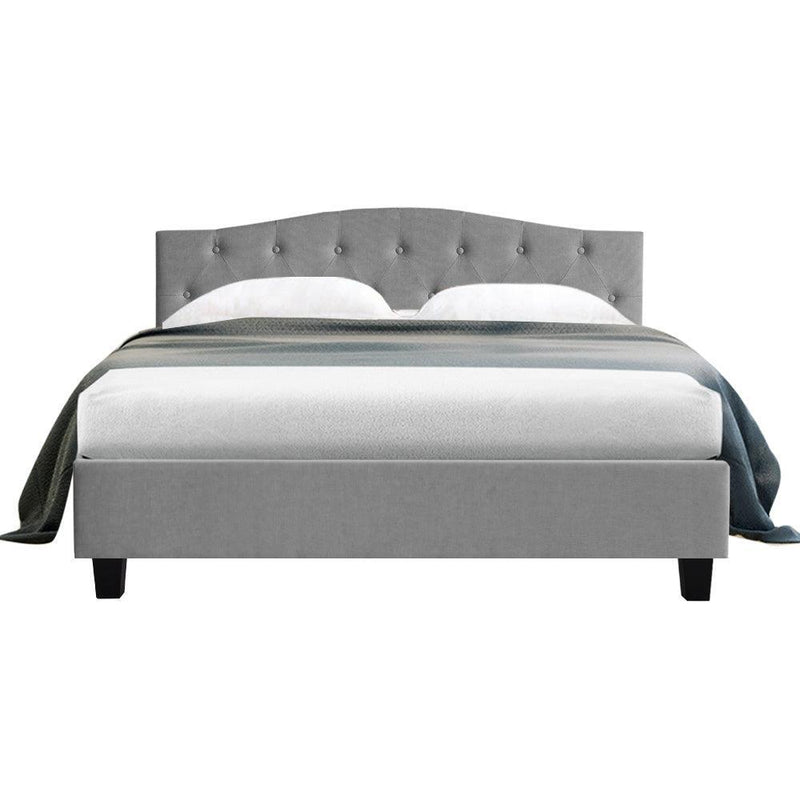 Lars Bed Frame Fabric - Grey Queen - John Cootes