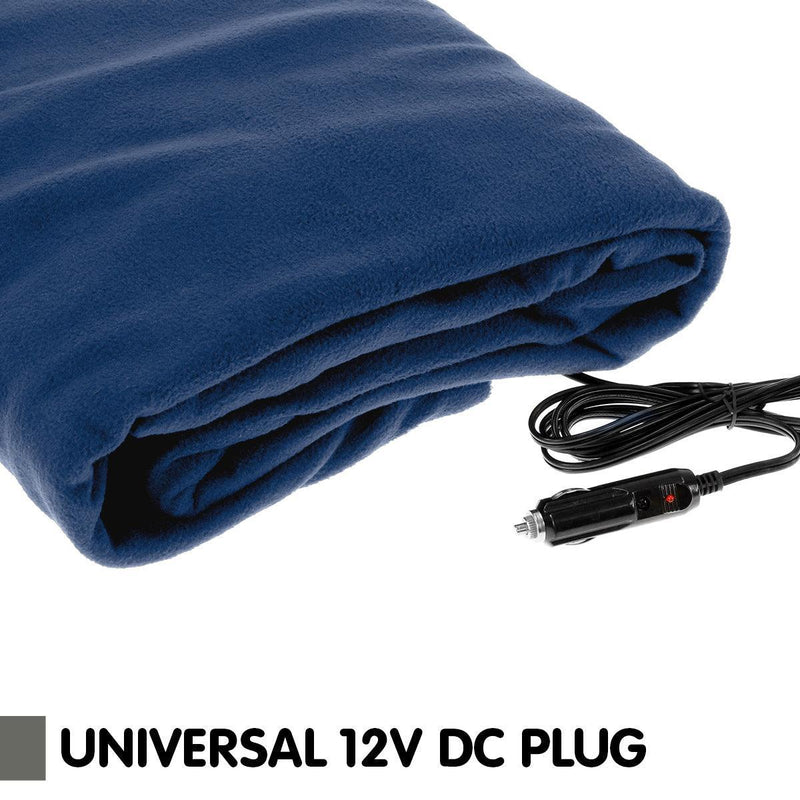 Laura Hill Heated Electric Car Blanket 150x110cm 12V - Navy Blue - John Cootes