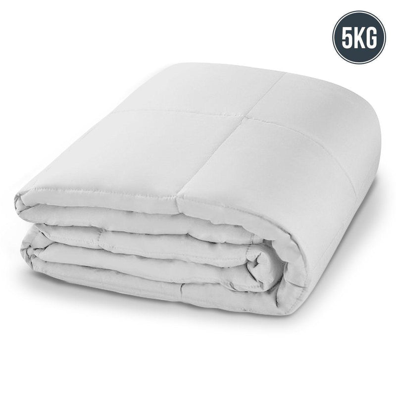 Laura Hill Weighted Blanket Heavy Quilt Doona 5Kg - White - John Cootes