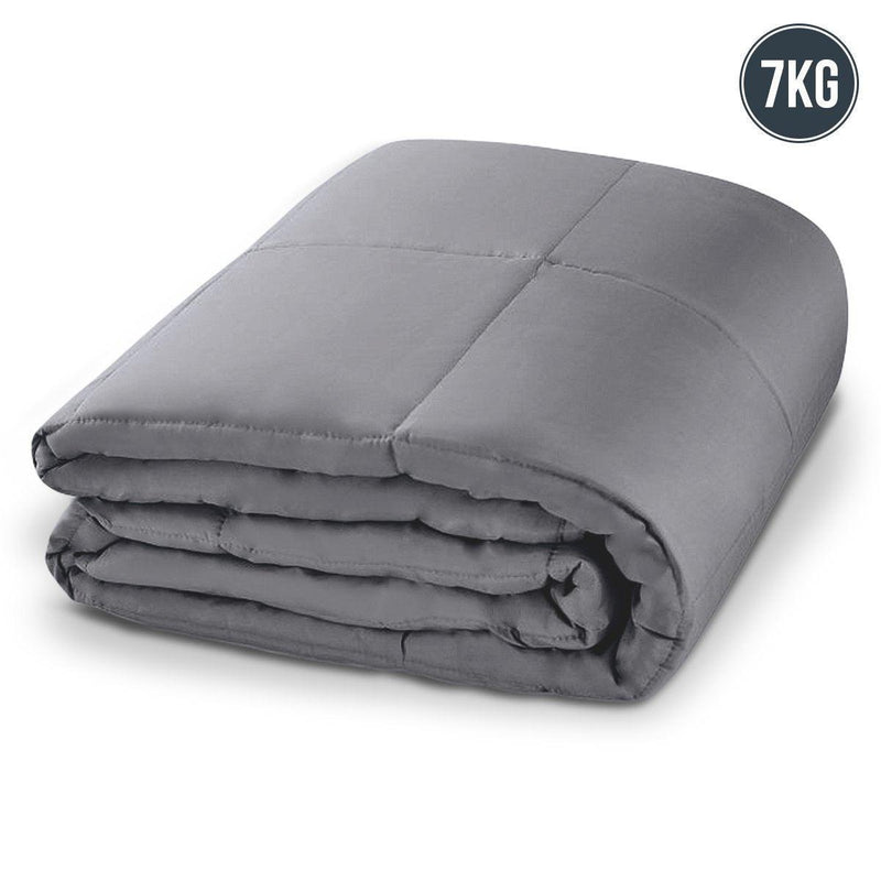 Laura Hill Weighted Blanket Heavy Quilt Doona 7Kg - Grey - John Cootes
