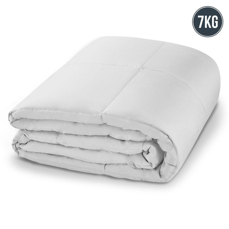 Laura Hill Weighted Blanket Heavy Quilt Doona 7Kg - White - John Cootes