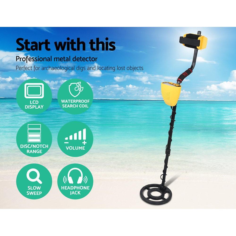 LCD Screen Metal Detector with Headphones - Yellow - John Cootes