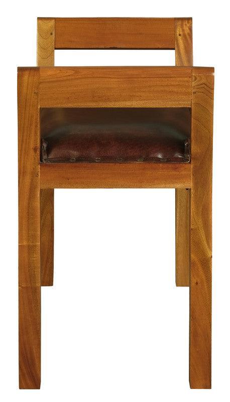 Leather Single Seater Stool (Light Pecan) - John Cootes