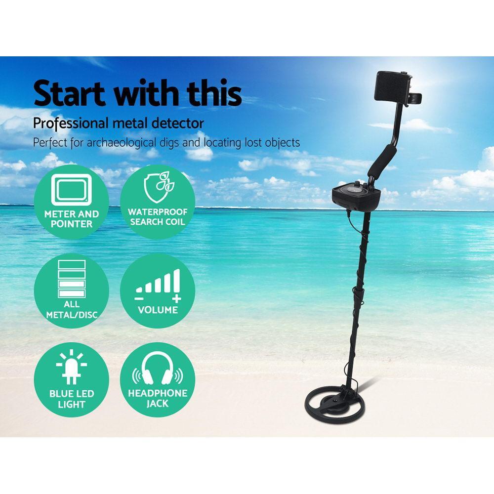 LED Metal Detector with Headphones - Black - John Cootes