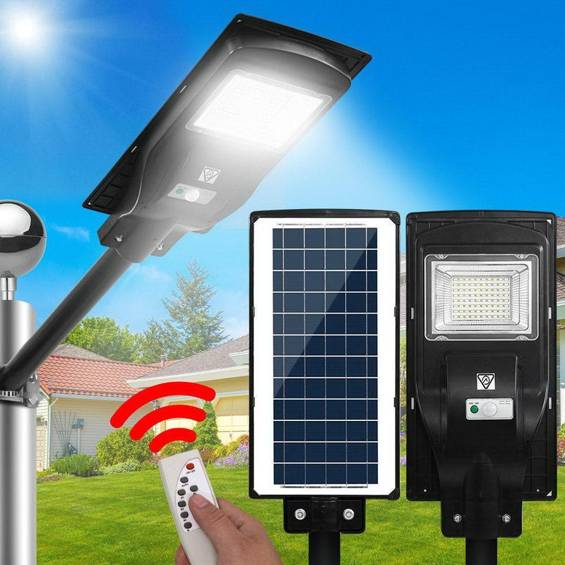 LED Solar Street Flood Light Motion Sensor Remote Outdoor Garden Lamp Lights 90W - John Cootes