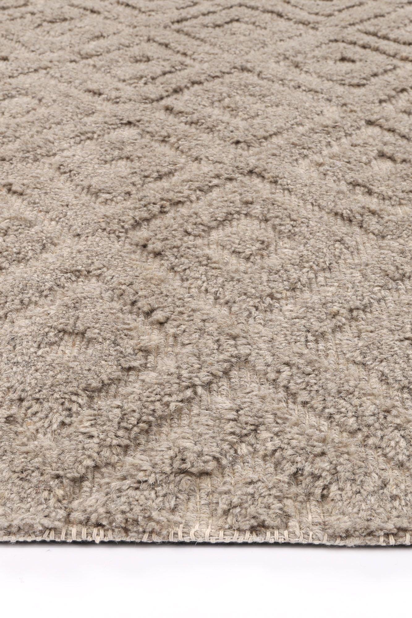 Leilani Plush Diamond Ash Rug 160x230cm - John Cootes