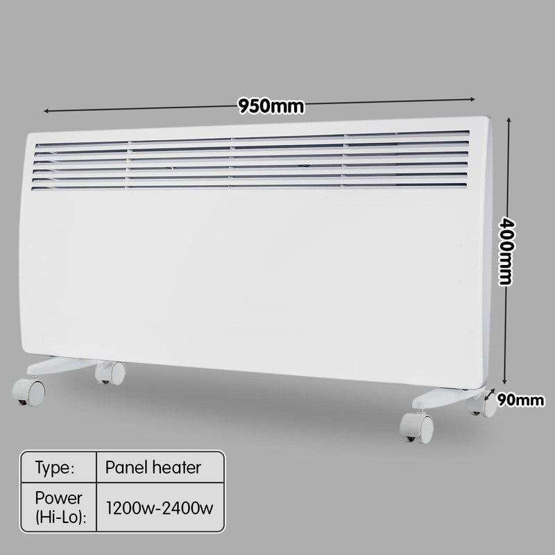 Levante NDM-24WT 2400W Electric Panel Heater Wifi Thermostat Castors - John Cootes