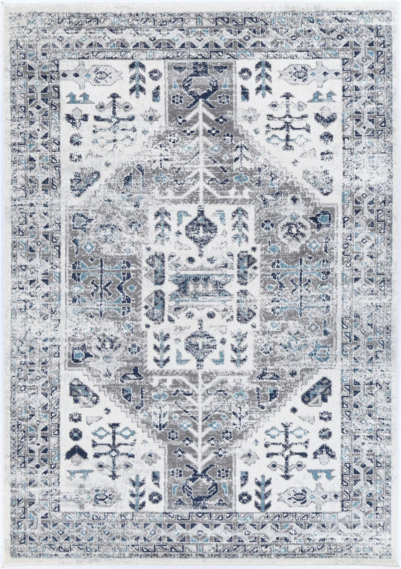 Ligures Cream Blue Traditional Rug 200X290cm - John Cootes