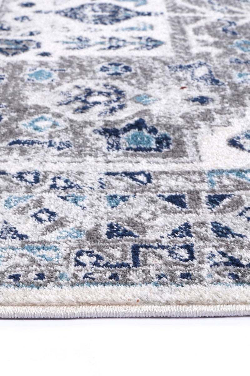 Ligures Cream Blue Traditional Rug 200X290cm - John Cootes