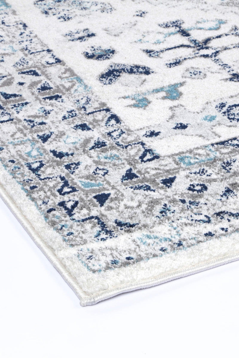 Ligures Cream Blue Traditional Rug 200X290cm - John Cootes