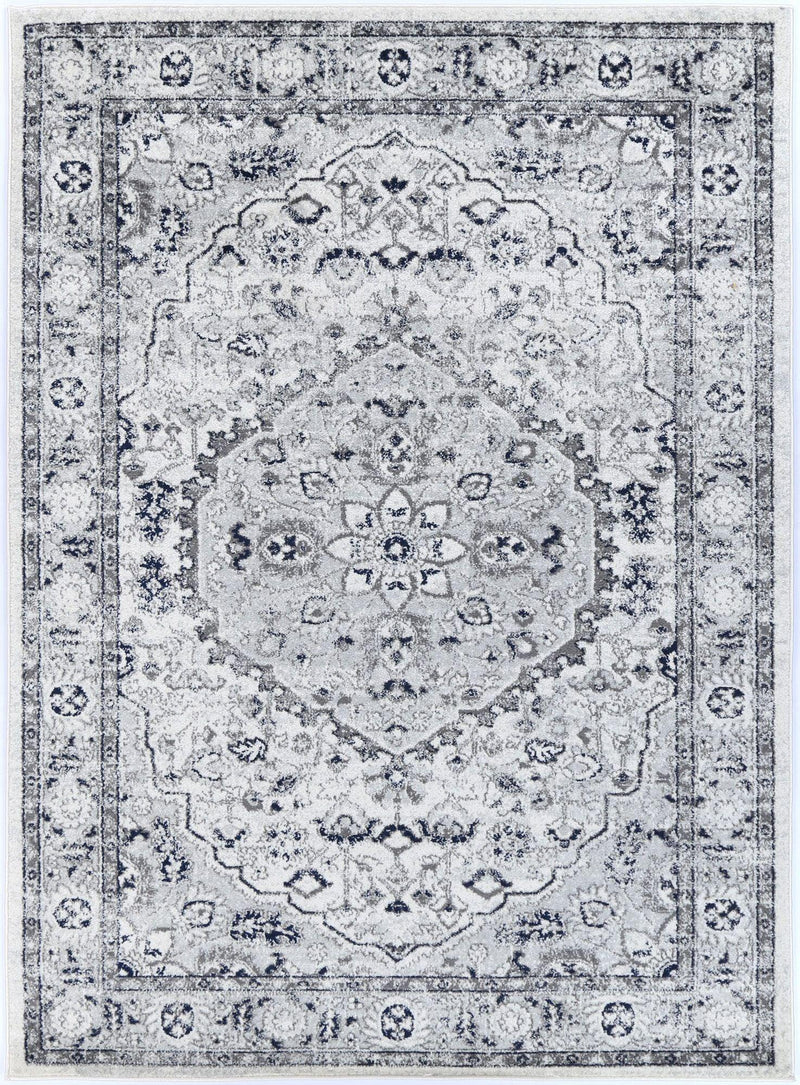 Ligures Cream Navy Floral Rug 160X230cm - John Cootes