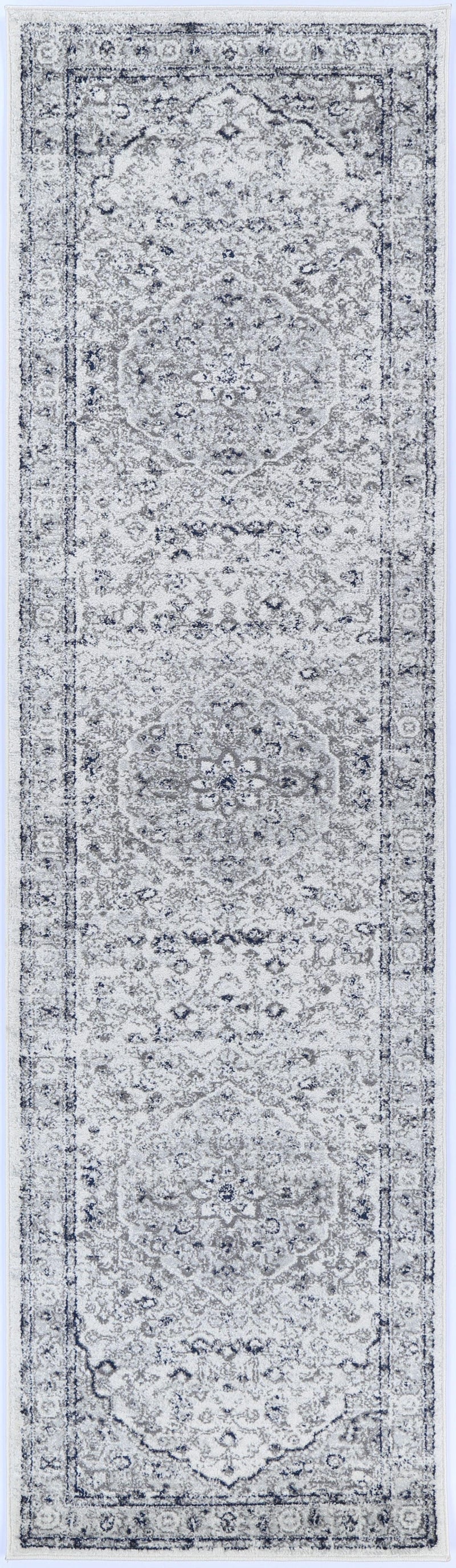 Ligures Cream Navy Floral Rug 160X230cm - John Cootes