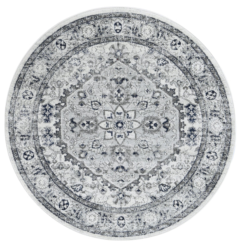 Ligures Cream Navy Floral Rug 160X230cm - John Cootes