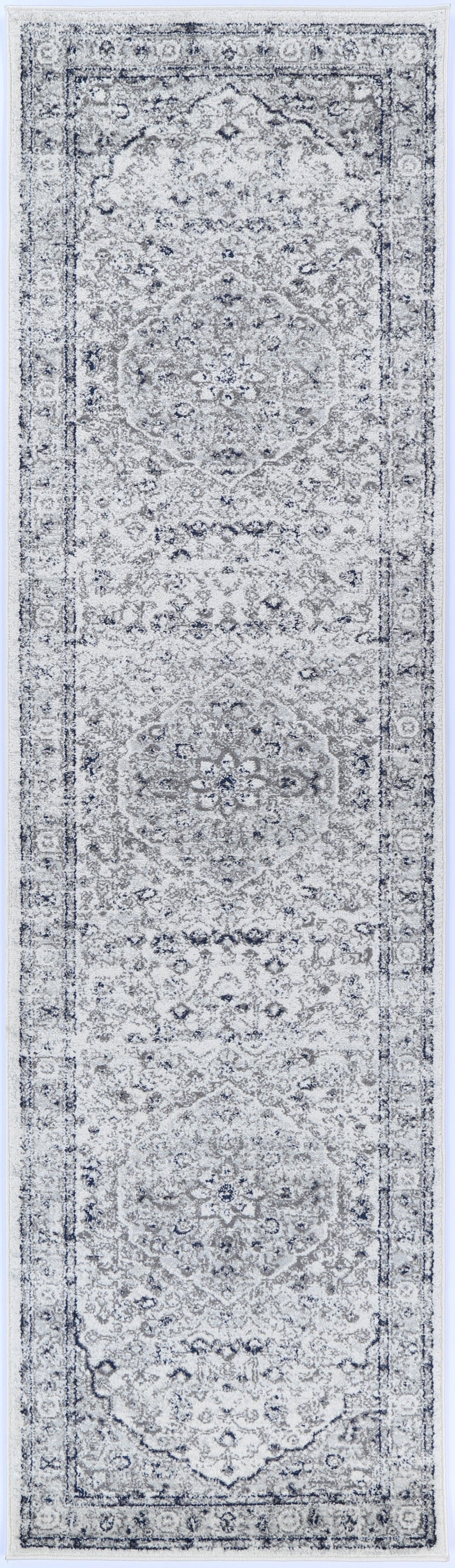 Ligures Cream Navy Floral Rug 200X290cm - John Cootes