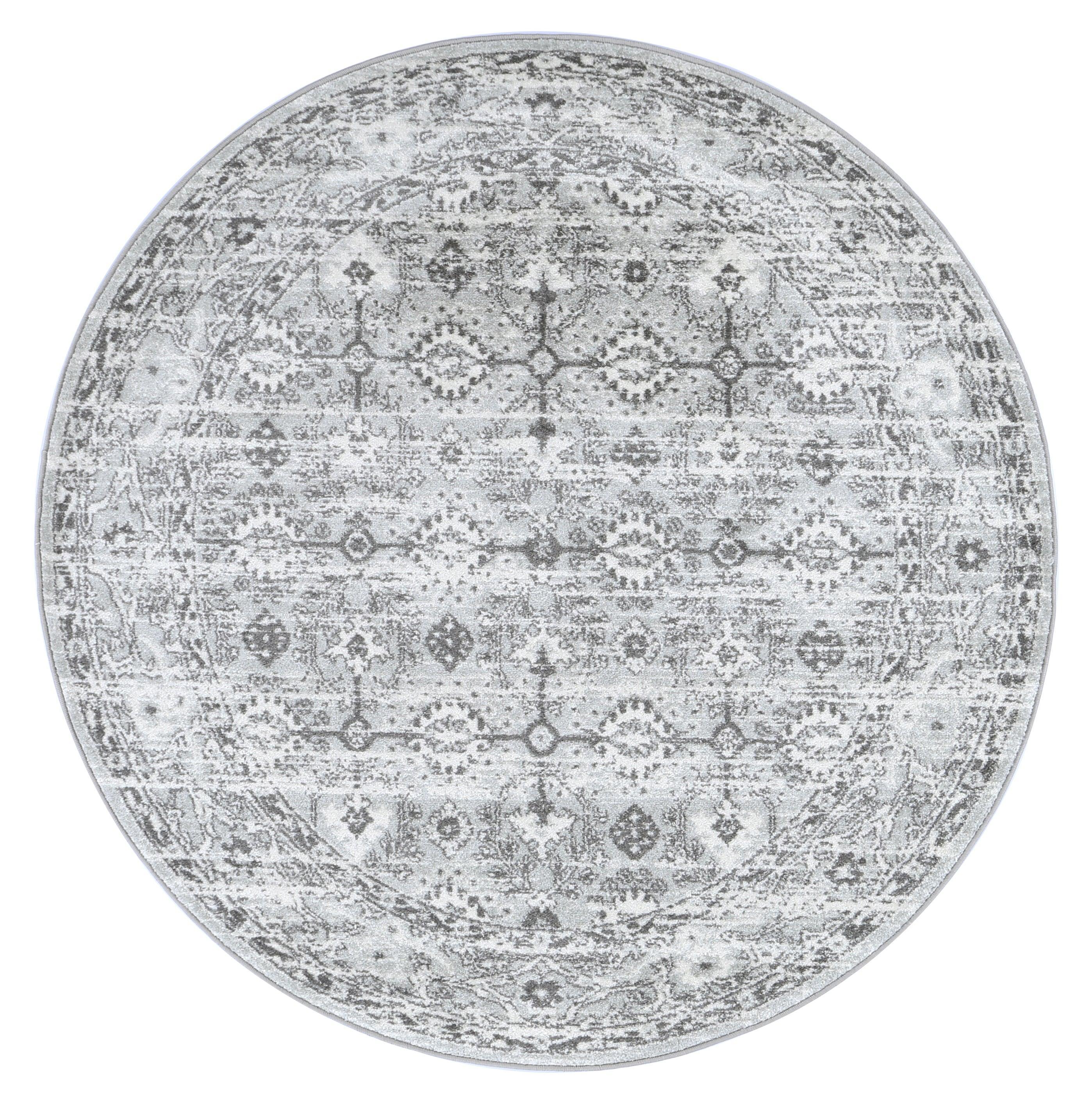 Ligures Grey White Ancient Rug 160X160cm Round - John Cootes