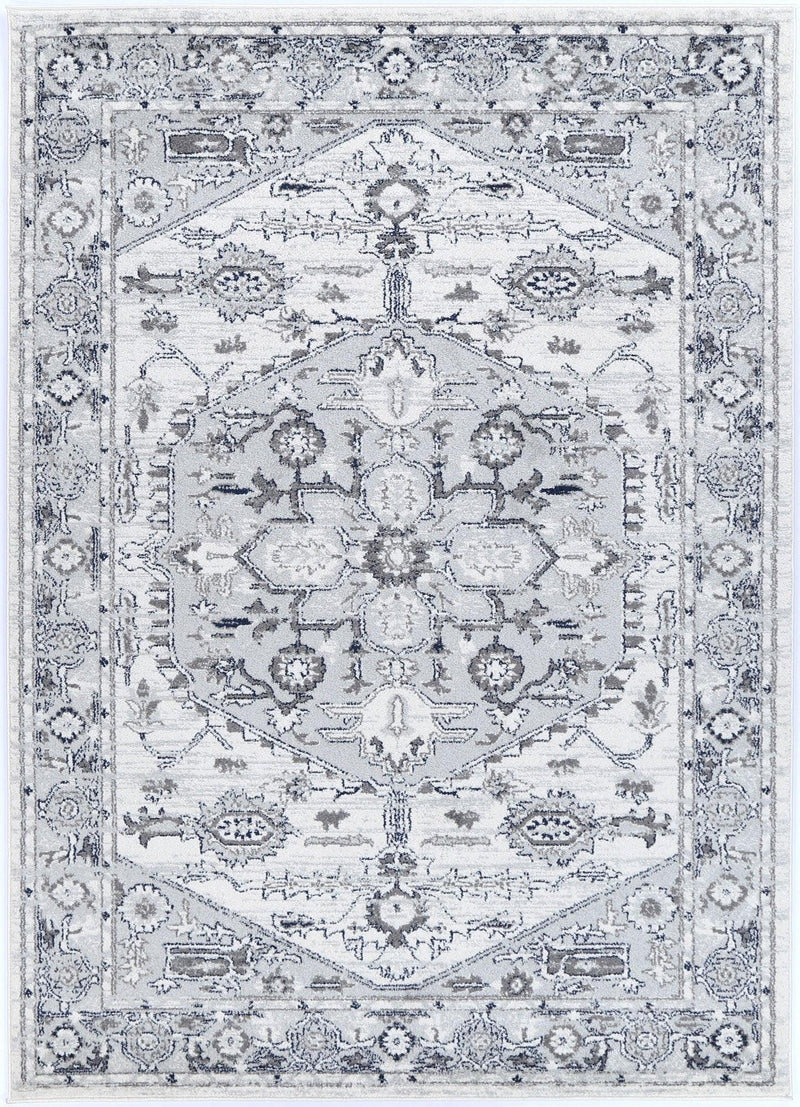 Ligures Grey White Rug 160X160cm Round - John Cootes