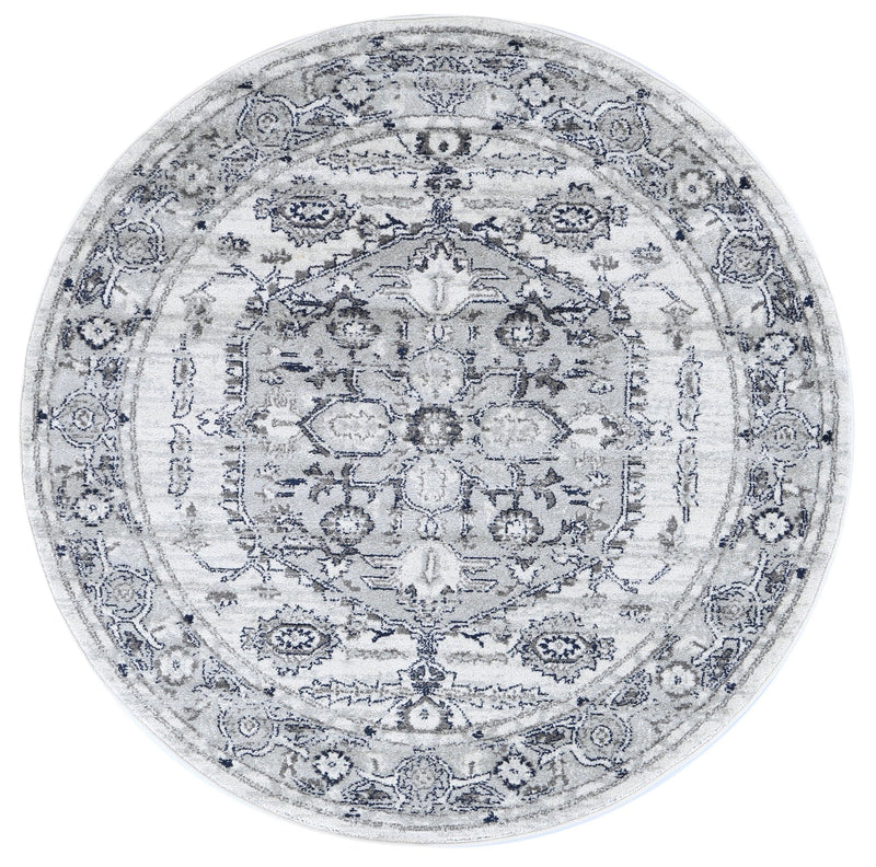 Ligures Grey White Rug 160X160cm Round - John Cootes