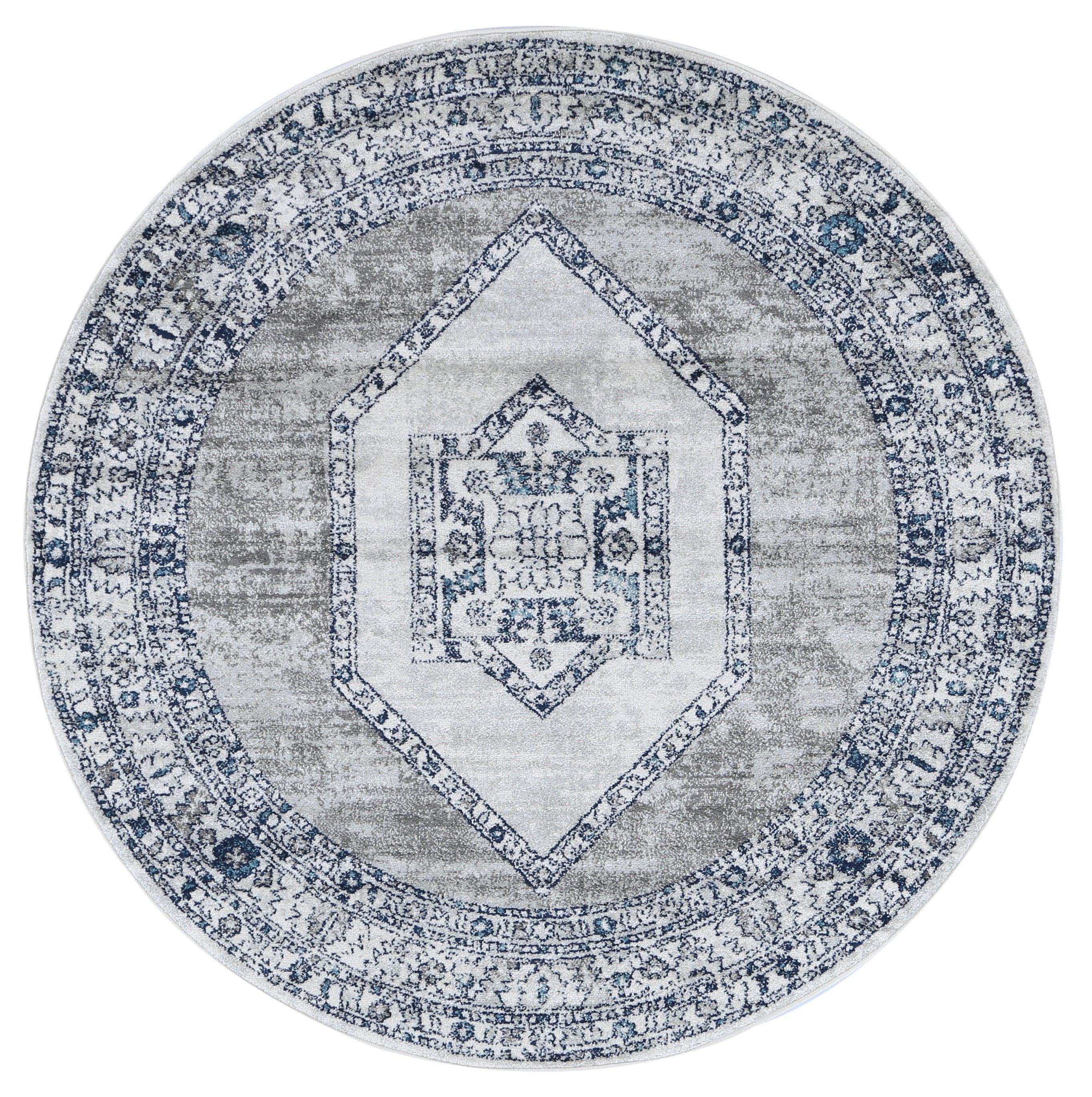 Ligures Navy Cream Ancient Rug 80X300cm - John Cootes