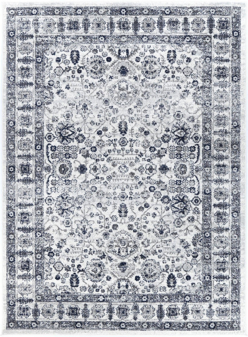 Ligures Navy Cream Traditional Rug 200X200cm Round - John Cootes