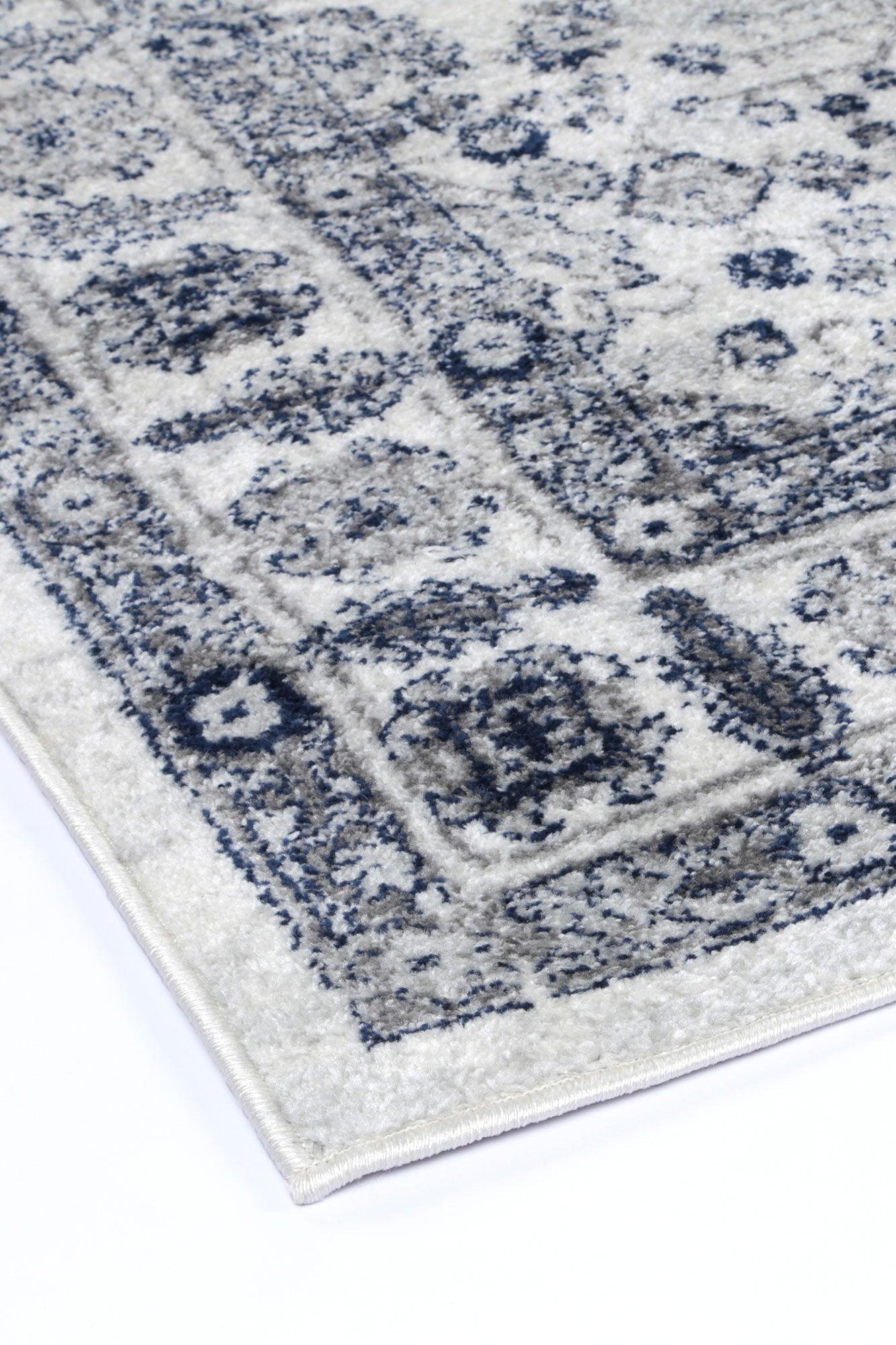 Ligures Navy Cream Traditional Rug 200X290cm - John Cootes