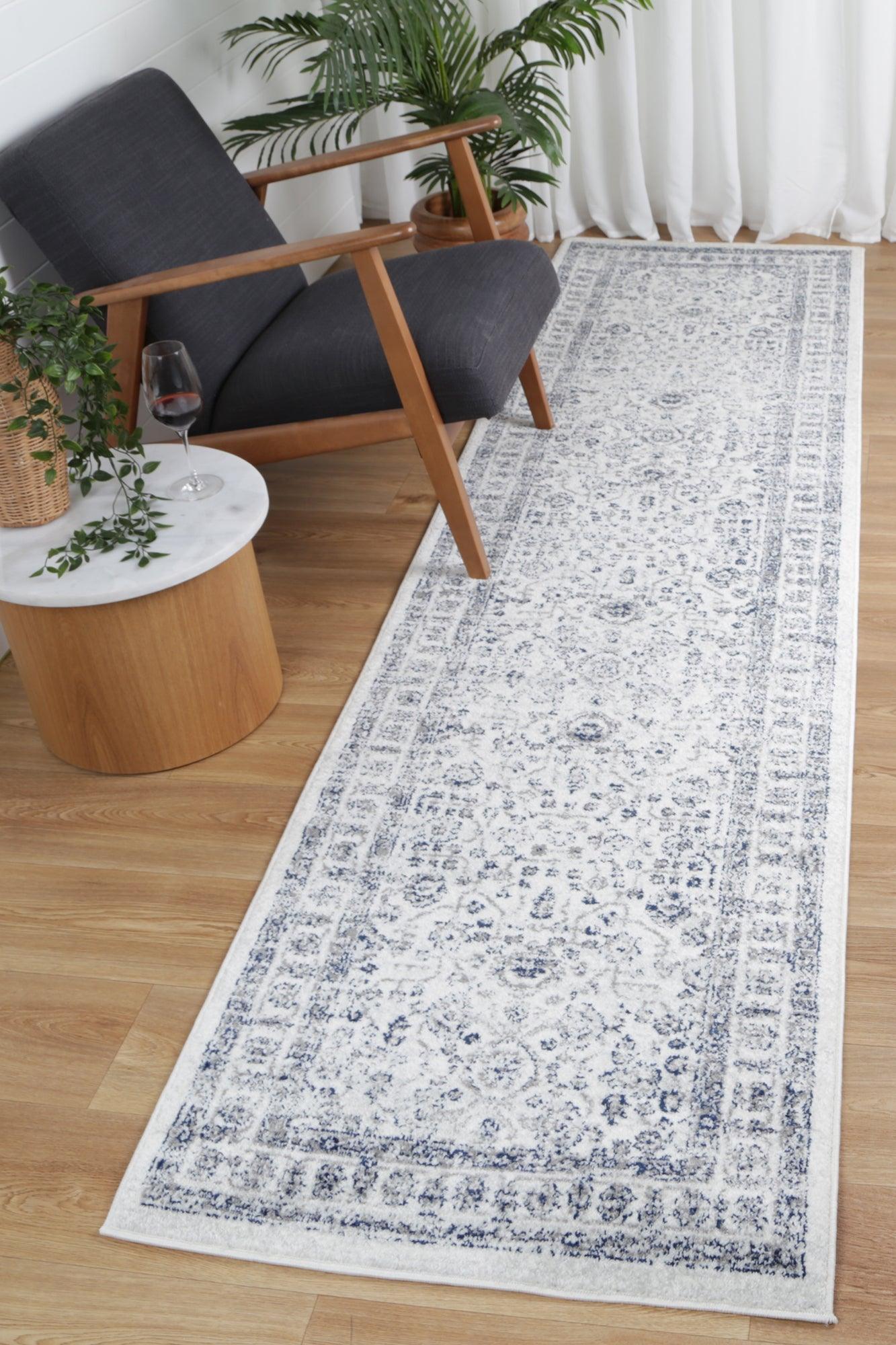 Ligures Navy Cream Traditional Rug 200X290cm - John Cootes