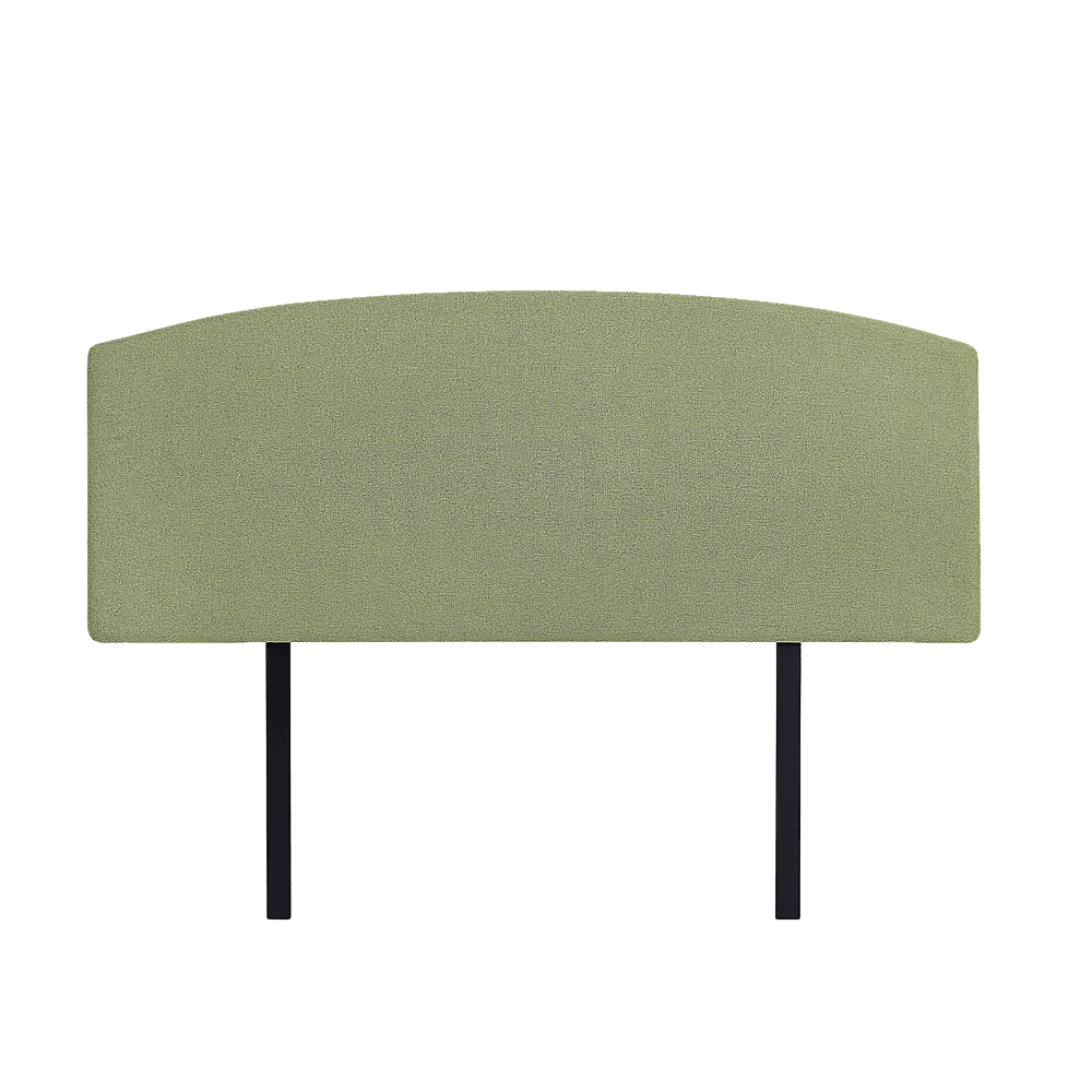 Linen Fabric Double Bed Curved Headboard Bedhead - Olive Green - John Cootes