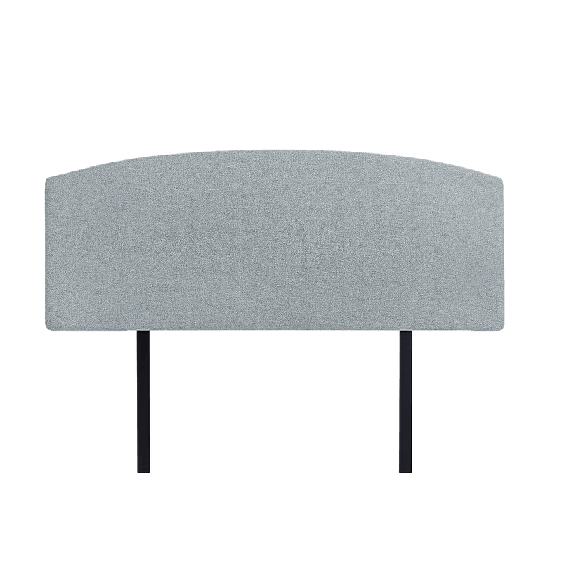 Linen Fabric Double Bed Curved Headboard Bedhead - Stone Grey - John Cootes