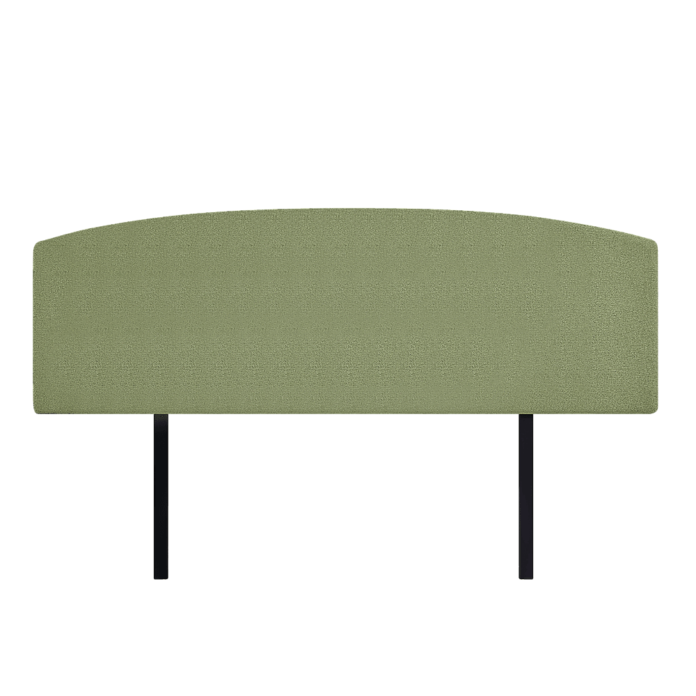 Linen Fabric King Bed Curved Headboard Bedhead - Olive Green - John Cootes