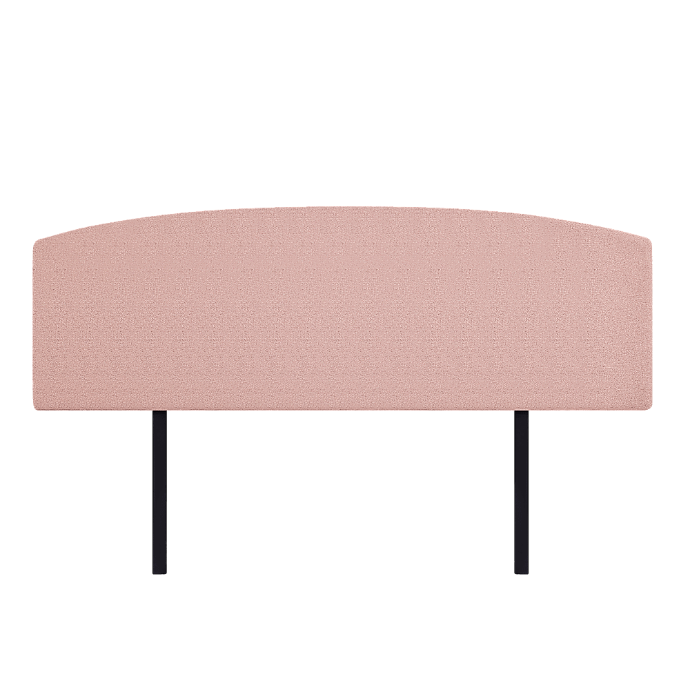 Linen Fabric King Bed Curved Headboard Bedhead - Pale Pink - John Cootes